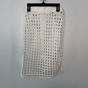 Banana Republic White Crochet Pencil Skirt